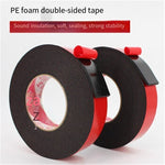 Black Foam PE Double Sided Tape Strong Adhesive Sponge 15mm Wide X10 Meter Thick X1mm 8 Pack