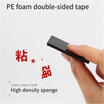 Black Foam PE Double Sided Tape Strong Adhesive Sponge 15mm Wide X10 Meter Thick X1mm 8 Pack