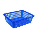 Square Screen Rectangular Plastic Square Screen  Sorting Distribution Basket Plastic Basket Vegetable Basket Kitchen Storage Basket Fruit Drainage Basket Blue 406 * 312 * 118mm