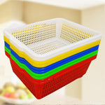 Square Screen Rectangular Plastic Square Screen  Sorting Distribution Basket Plastic Basket Vegetable Basket Kitchen Storage Basket Fruit Drainage Basket Blue 406 * 312 * 118mm