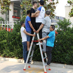 Aluminum Alloy Ladder Thickened Folding Herringbone Ladder 2m Thickened 2m (Red)