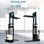 1.5t All Electric Mini Electric Stacker Lift Truck Narrow Leg 560 mm Black And White