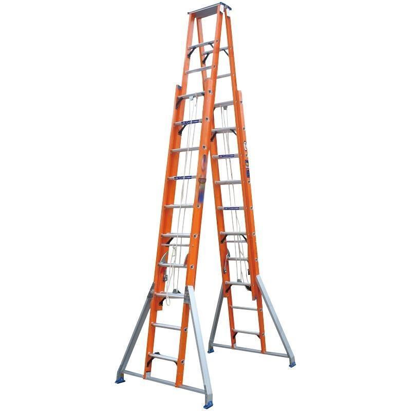 6.8m Double Sided Elevator FRP Ladder High Voltage Insulated Steps: 24 * 22