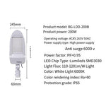 LED Street Lamp Cap 200W White Light IP65 Street Light Outdoor Waterproof Lighting for Garden Road Street Yard Lighting