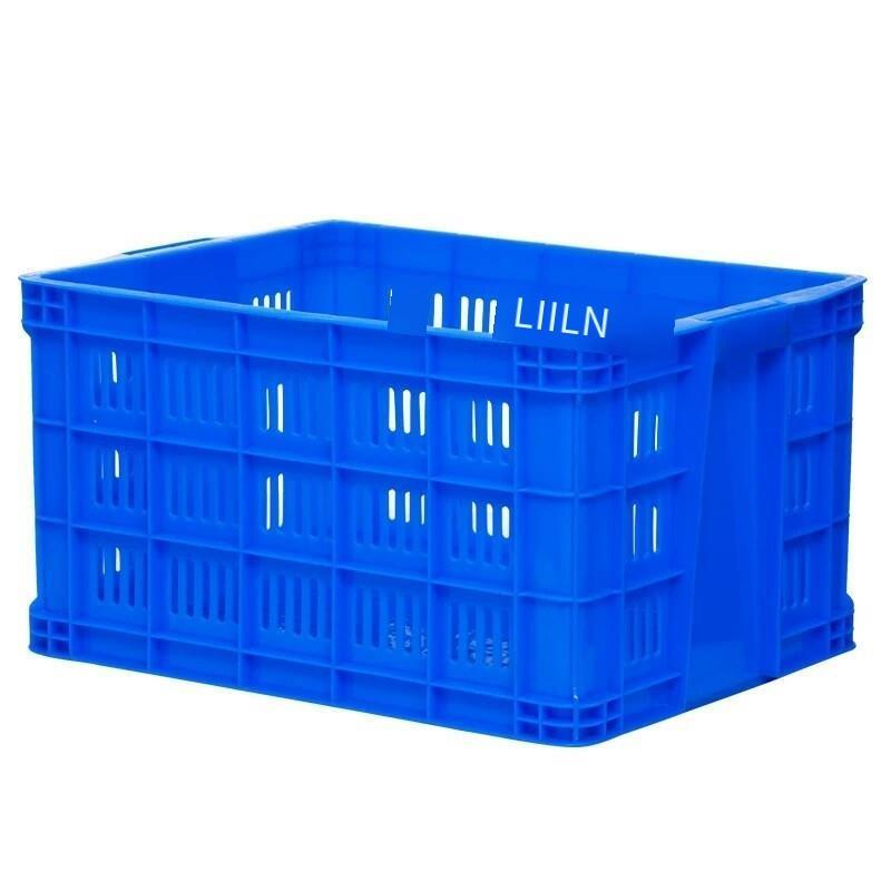 (45 * 33 * 21cm) Plastic Basket Express Rectangular Thickened Fruit Large Vegetable Transportation Basket Plastic Frame Factory Hollow Turnover Box