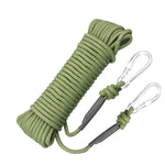 30m Safety Rope Steel Wire Core Fire Fighting Escape Rope Floor Rock Climbing Self Rescue Rope Army Green Double Hook Army Green