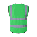 Vest Reflective Fluorescent Multi Pocket Safety Suit Construction Worker Traffic Sanitation Green Cloth 1 Pack