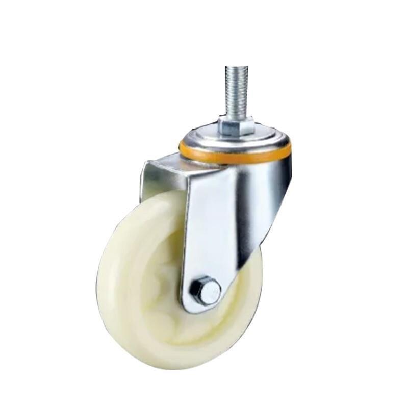 4 Sets 4 Inch Lead Screw Movable Caster Wheel Beige Polypropylene (PP) Caster Medium Double Ball Bearing Universal Wheel