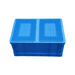 600 * 400 * 280mm Plastic Basket Turnover Box With Cover Thickened Blue