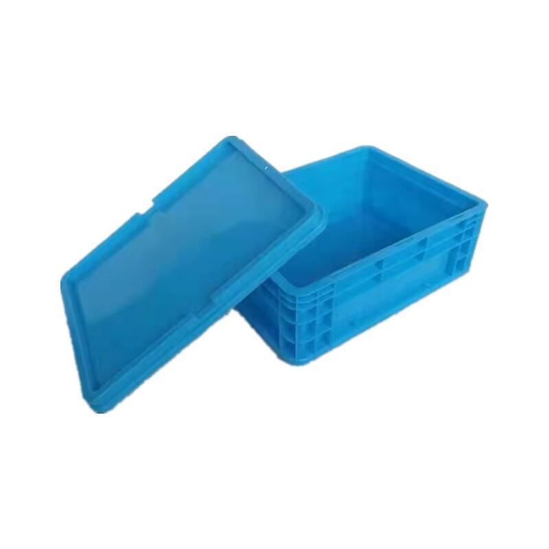 600 * 400 * 230mm Plastic Case Turnover Box With Cover Thickened Blue