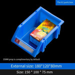 Inclined Plastic Box Combined Parts Box Material Box Assembly Component Box Tool Box Goods Shelf X1 Blue 180 * 120 * 80mm (50 Pieces)