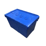 600 * 400 * 370mm Inclined Plug Turnover Box With Cover Logistics Transfer Box  Material Basket Inclined Plug Box Super Distribution Box Blue