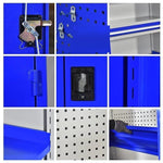 980 * 900 * 400mm Heavy Metal Tool Cabinet Thickened Sheet Iron Cabinet Tool Box Storage Cabinet With Drawer Blue Double Bucket