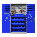 Heavy Hardware Tool Cabinet (Blue Four Layer Grid 1800 * 1000 * 500mm) Thickened Sheet Iron Cabinet, Tool Box Factory, Auto Repair Workshop, Storage Cabinet With Drawer