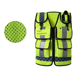 Reflective Vest Multi Function Multi Pocket Patrol Duty Reflective Vest Traffic Reflective Vest Lettering Safety Protective Clothing One Size Fits All