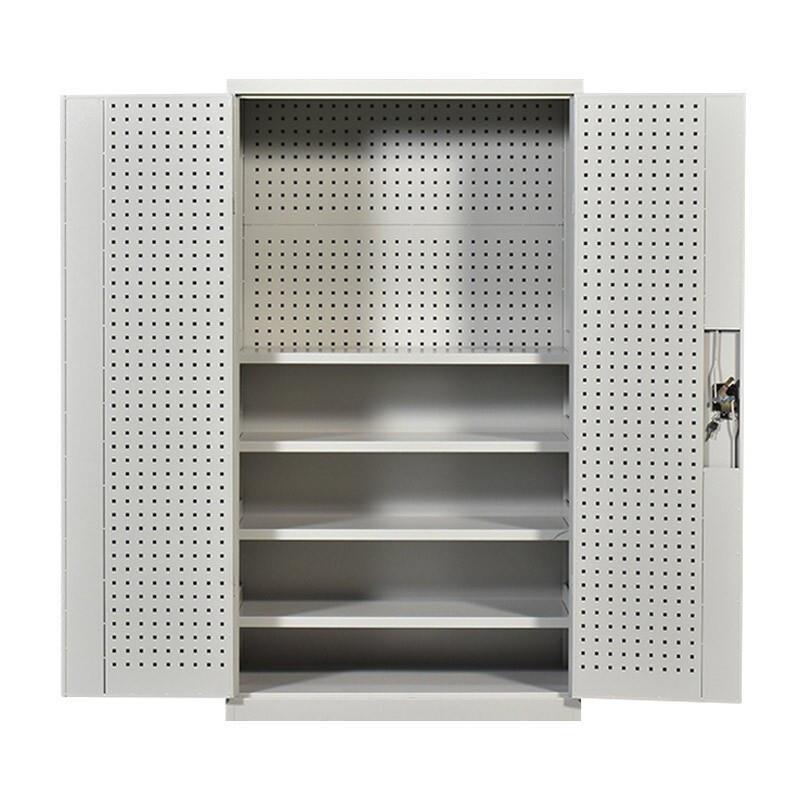 Heavy Duty Tool Cabinet Gray White 4-layer Plate Mesh 1000 * 500 * 1800mm Hardware Tool Storage Cabinet Factory Workshop Finishing Cabinet