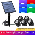 Solar Lamp Outdoor Lawn Lamp Courtyard Lamp LED Projection Lamp Underwater Lamp Fish Pond Lamp Garden Rockery Diving Lamp