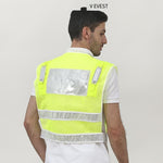 Led Rechargeable Reflective Vest With Flashing Light Safety Vest for Construction Night Working Riding Running