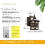 Solar Wall Lamp Outdoor Waterproof Courtyard LED Lamp Household Garden Villa Door Induction Wall Lamp Solar Remote Control Warm Light