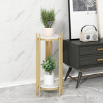 Home Nordic Flower Rack Modern Light Luxury Marble Floor Flower Rack Living Room Creative Balcony Simple Flower Rack Medium Gold (80 High) + White Marble