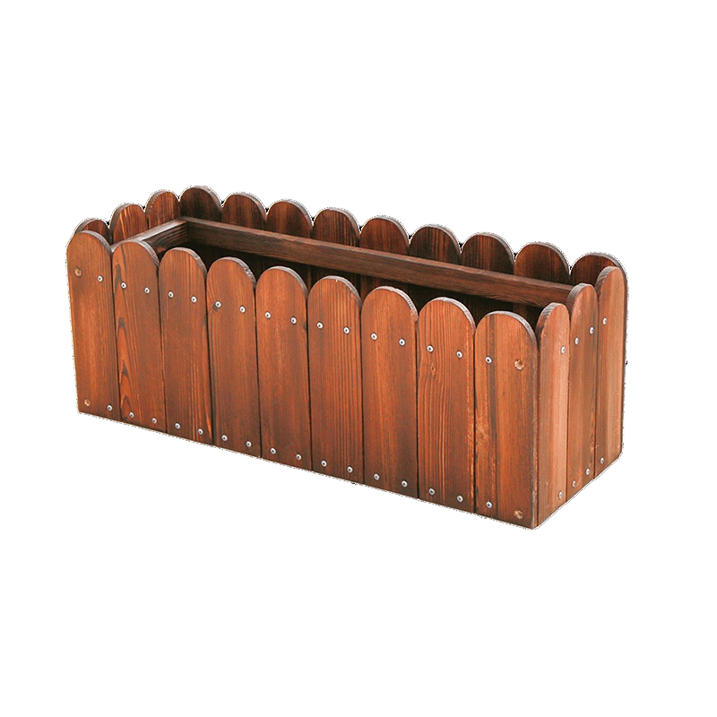 Anticorrosive Wooden Flower Box Balcony Indoor Flower Box Outdoor Garden Planting Flower Pot Solid Wood Flower Slot Rectangular Thickened Length, Width And Height (cm): 60 * 20 * 20 Large