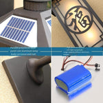 Solar Wall Lamp Household Outdoor Waterproof Courtyard Lamp New Chinese Outdoor Corridor Villa Door Induction LED Lamp Solar Warm Light