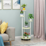 Flower Rack Indoor Multi-storey Mobile Flower Rack Living Room Green Rose Chlorophytum Flower Rack Flower Pot Rack Pulley Round Six Storey White Rack + Yellow Board