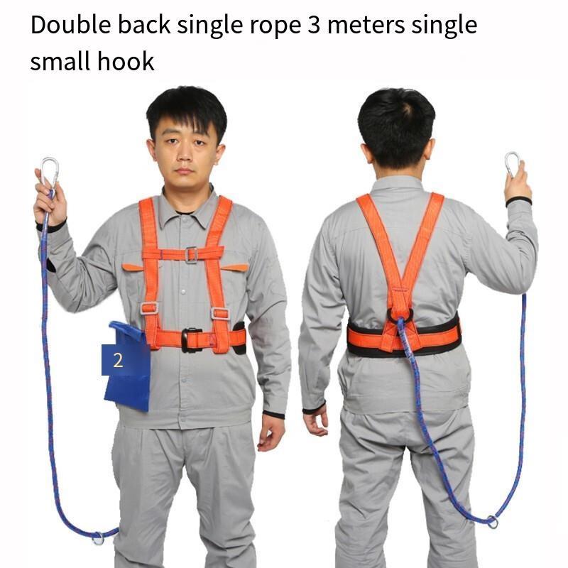 High Altitude Work Safety Belt Air Conditioning Safety Belt Anti Falling Safety Belt Wear Resistant Outdoor National Standard Double Back Single Rope 3m Single Hook