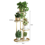 Home Nordic Modern Iron Flower Rack Indoor Multi-layer Green Plant Flower Pot Rack Living Room Rack Balcony Simple Floor Flower Table Three Layers Of Gold