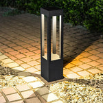 Solar Lawn Lamp Outdoor LED Garden Lamp Simple Modern Garden Landscape Lamp Outdoor Waterproof Courtyard Lamp 300 High Sand Black + Warm Light