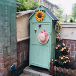 Outdoor Tool Room Garden Tool Cabinet Garden Sundry Room Solid Wood Outdoor Yard Tool Room Waterproof Sunscreen Storage Cabinet Exposed Sky Turquoise