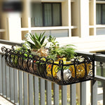 Iron Railing Balcony Flower Rack Decoration Guardrail Hanging Fleshy Flower Pot Hanger Storage Rack Hanging Flower Rack Indoor Shelf Shelf Shelf Shelf 100 * 29 * 16cm