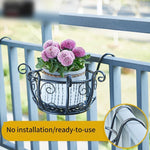 Iron Railing Balcony Flower Rack Decoration Guardrail Hanging Fleshy Flower Pot Hanger Storage Rack Hanging Flower Rack Indoor Shelf Shelf Shelf Shelf 100 * 29 * 16cm