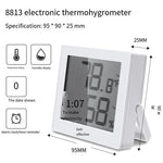 LCD Alarm Clock Electronic Temperature And Humidity Meter Baby Room Office Supplies White 8813 Electric Drill (no Backlight)