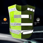 LED Rechargeable Reflective Vest With Flashing Light Red And Blue Flashing Road Administration Vest Highway Patrol Traffic Vest