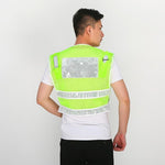 LED Rechargeable Reflective Vest With Flashing Light Red And Blue Flashing Road Administration Vest Highway Patrol Traffic Vest