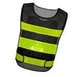 Reflective Vest  Shoulder Velcro Black Net Yellow Stripe Reflective Vest Night Running Riding Traffic Warning Backpack Suit Reflective Strip