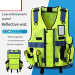 Reflective Vest, Traffic And Road Administration Protective Vest, Patrol Net, Breathable Fluorescent Clothing, Multifunctional Reflective Vest, Fluorescent Yellow