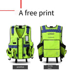 Reflective Vest, Traffic And Road Administration Protective Vest, Patrol Net, Breathable Fluorescent Clothing, Multifunctional Reflective Vest, Fluorescent Yellow