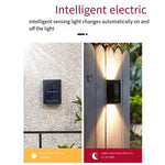 Solar Wall Lamp Household Outdoor Waterproof Courtyard Landscape Decoration Courtyard Garden Terrace Layout Atmosphere Wall Washing Lamp 2 Sets