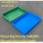 Thickened Plastic Box, Enlarged Material Low Box, Electronic Disk, Industrial Turnover, Storage, Shallow Basket, Frozen Square Disk, Parts Box, Blue 560 * 375 * 75