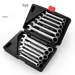 Dual Purpose Wrench Ratchet 72 Tooth Open Ring Set Tool Solid Auto Repair Tool 12 Piece Ratchet