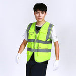 6 Pieces Reflective Vest Reflective Vest Safety Vest Safety Suit  Motorcycle Construction Riding Vest Fluorescent Yellow