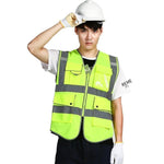 6 Pieces Reflective Vest Reflective Vest Safety Vest Safety Suit  Motorcycle Construction Riding Vest Fluorescent Yellow