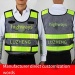 Traffic, Road Administration, Highway, High-speed Duty Lighting, Hot Embossing, Fluorescent Reflective Vest, Reflective Clothes