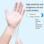 Disposable Gloves PVC Latex Rubber Gloves Wear Protection Disinfection Inspection Transparent 100 Disposable PVC Gloves 100 [Transparent]