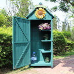 Outdoor Garden Tool Room Outdoor Storage Cabinet Waterproof Sunscreen Balcony Courtyard Sundry Cabinet 1 Turquoise