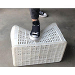 Plastic Basket Large Turnover Basket Plastic Frame Rectangular Storage Basket Fruit And Vegetable Box Express Box Size 65 × 400 × 320 MM White