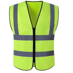 Fluorescent Yellow Reflective Vest Two Horizontal And Two Vertical Traffic Protection Reflective Vest Warning Clothing Construction Road Maintenance