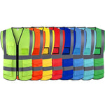 Reflective Vest Traffic Protection Reflective Vest Warning Clothing Construction Road Maintenance Reflective Vest Orange Multi Pocket